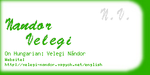 nandor velegi business card