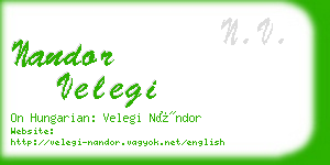 nandor velegi business card